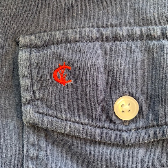 CRIQUET Mens Short Sleeve Polo Shirt Navy Blue Size M Organic Cotton Pocket - Picture 5 of 12